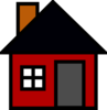 Small Red House Icon Clip Art
